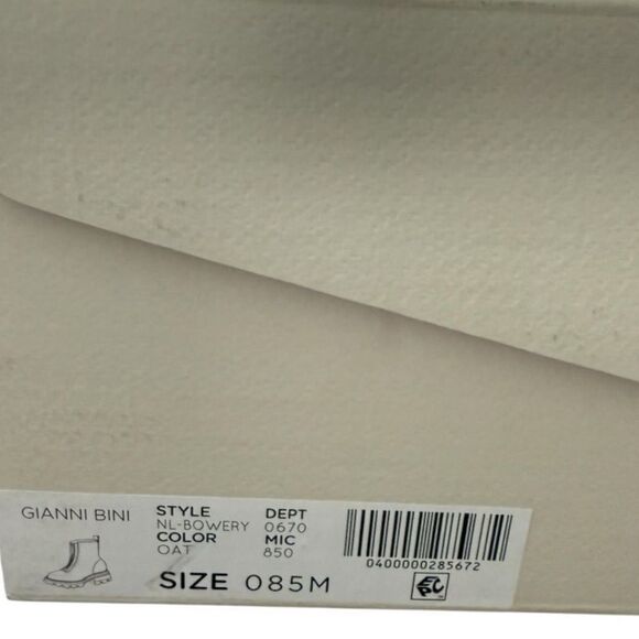 Gianni Bini X Nastia Liukin Bowery Leather Zip Lug Sole Boots Chunky Sole Cream - Picture 14 of 15